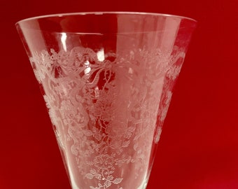 Set of 6 Fostoria Water or Ice Tea Crystal Goblets -  Beautiful Romance Pattern