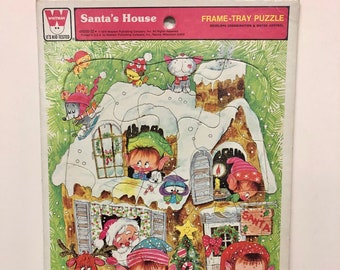 Set of 2 Vintage Whitman Children's Christmas Puzzles