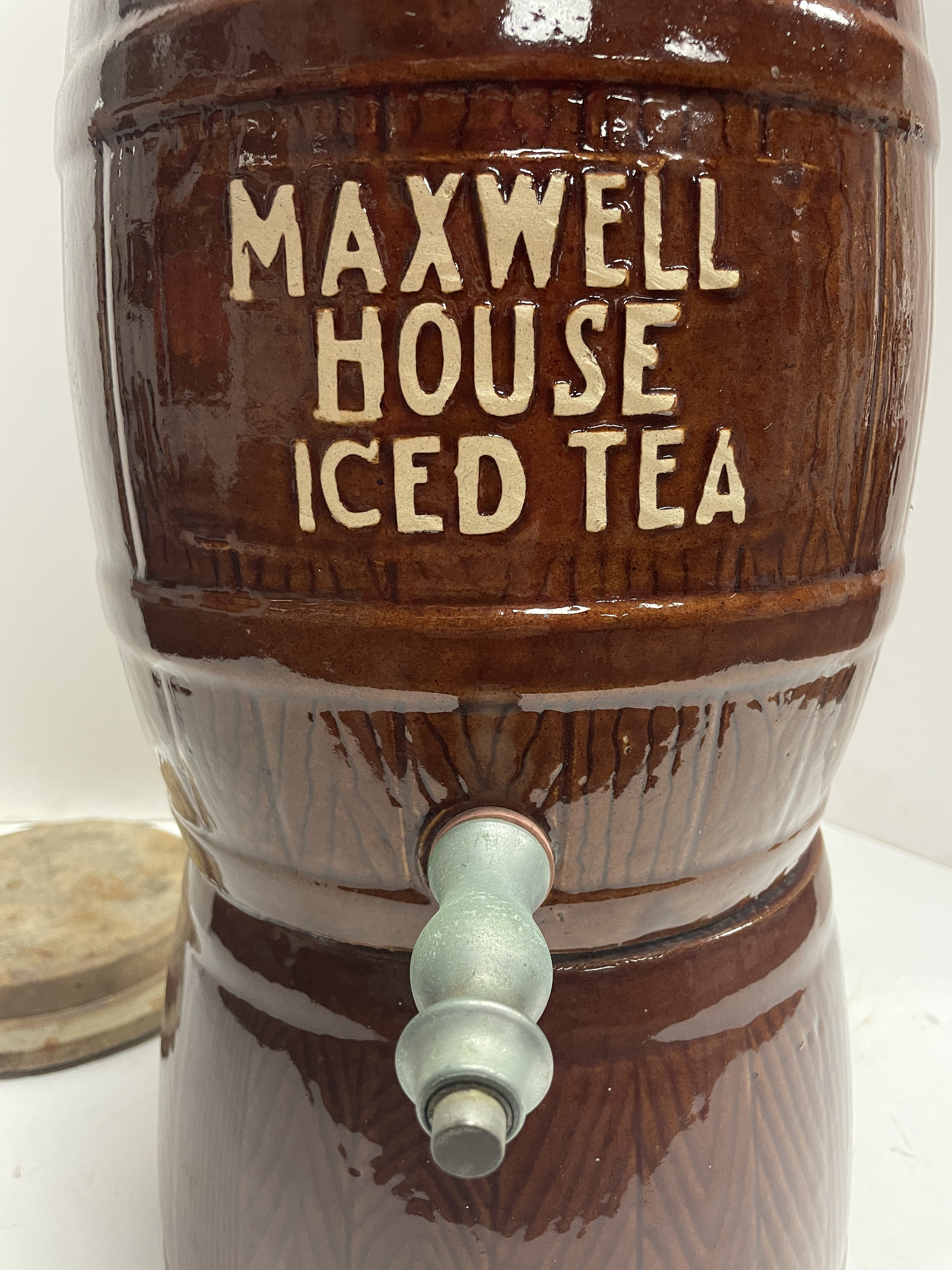1960's Ceramic Maxwell House Iced Tea Dispenser Etsy