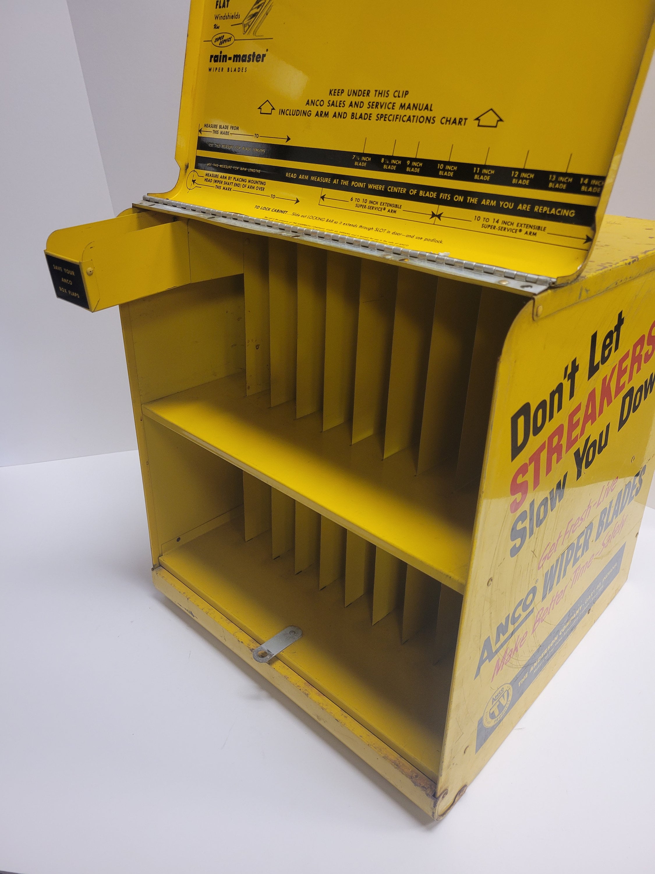 Vintage Antique 1956 ANCO by Anderson Wiper Blade Metal Cabinet