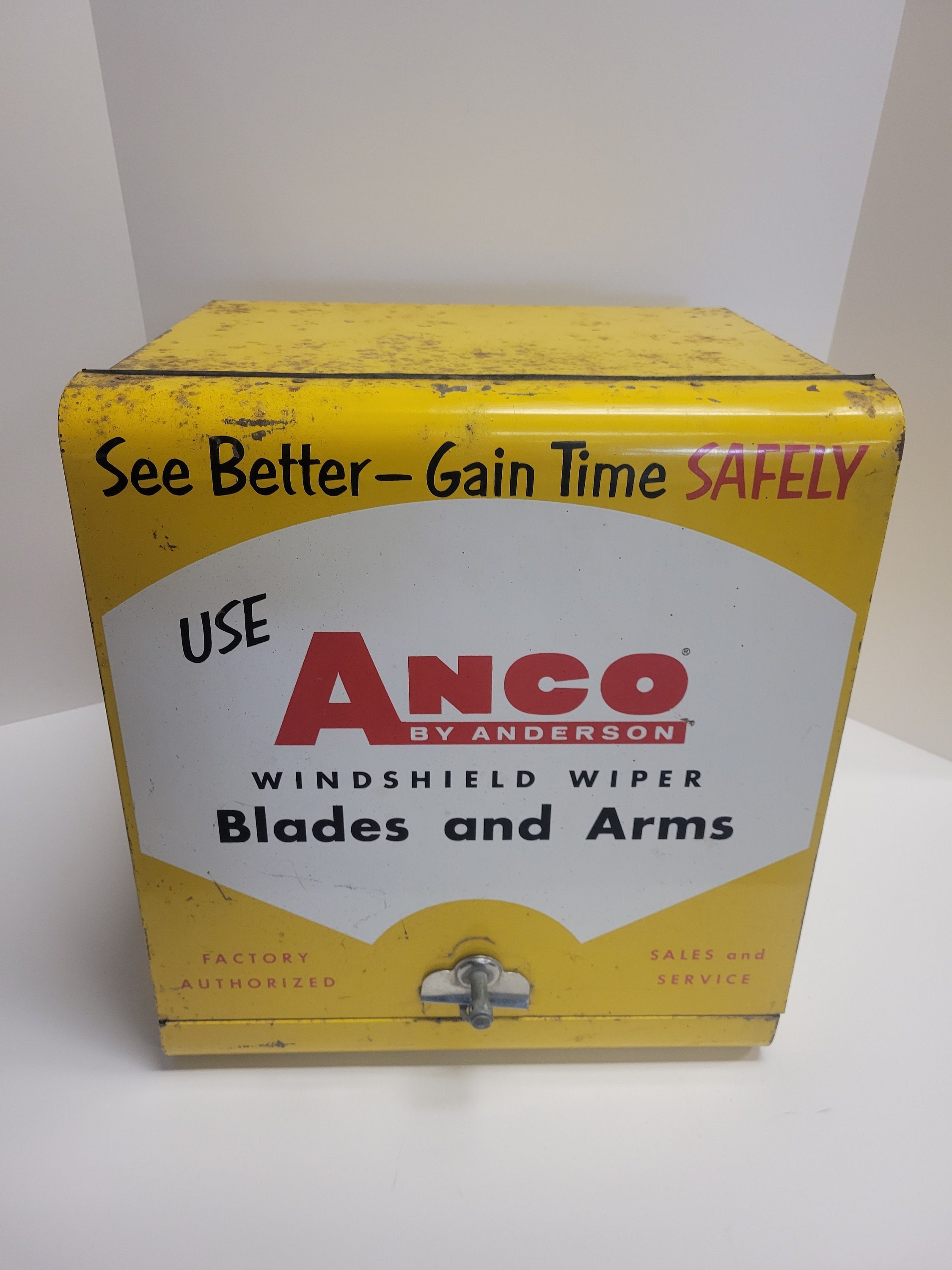 Vintage Antique 1956 ANCO by Anderson Wiper Blade Metal Cabinet