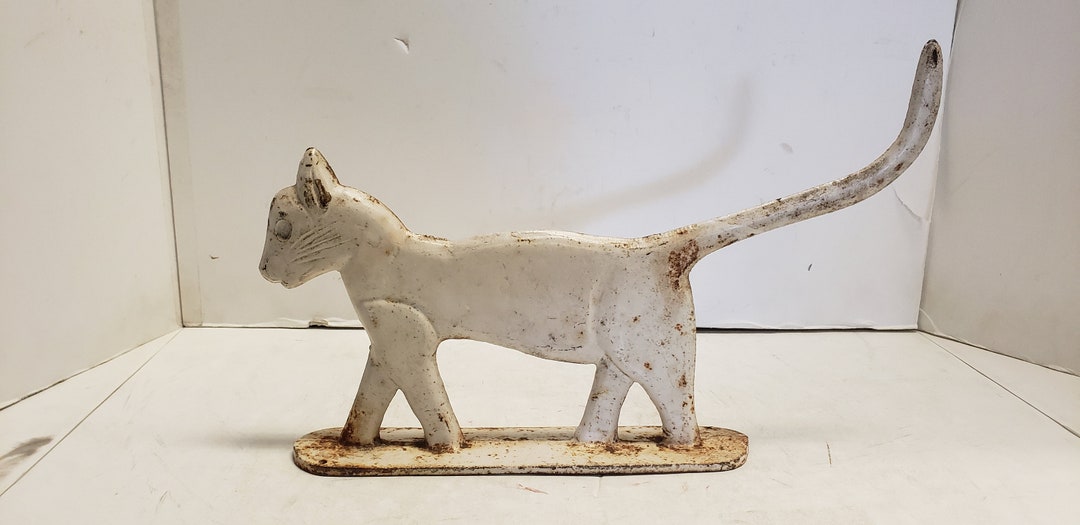 Circa 1900, Rare, Original and Antique Cast Iron Cat Boot Scraper, With
