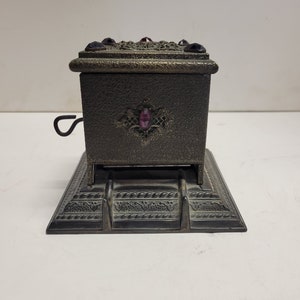 Circa 1900, Antique Early Version, The Art Metal Co / Ronson,  Newark NJ,  Mechanical metal Jeweled  Cigarette Holder Dispenser Tobacco Box