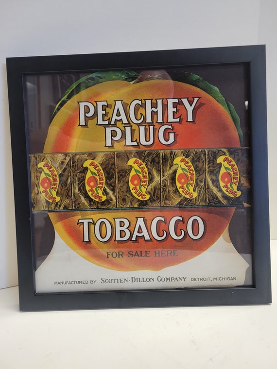 Antique, Circa 1915 Peachy Plug Tobacco for Sale Here, Lithograph
