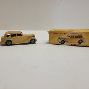 Dinky Toys vintage degli anni '50, Meccano LTD, # 151 Triumph 1800 berlina macchinina con scatola originale prodotta in Inghilterra