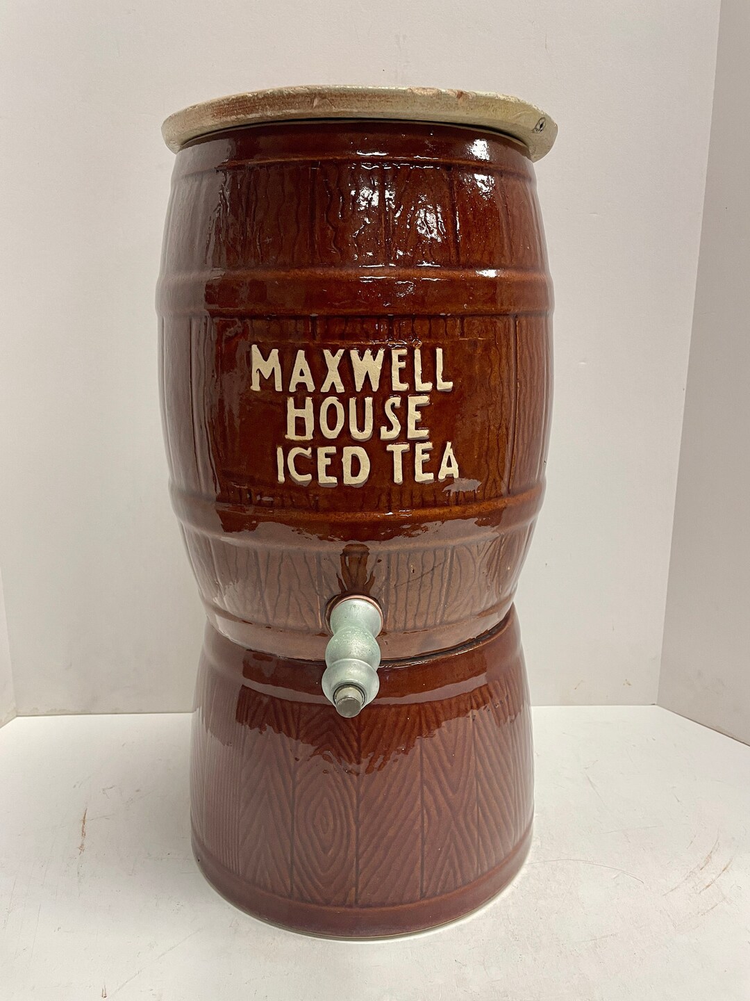 1960's Ceramic Maxwell House Iced Tea Dispenser Etsy