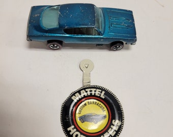 ロードランナー　1968年製　WB.ビンテージ品 Vintage 1968 Hot Wheels Redline Custom Barracuda - Aqua W