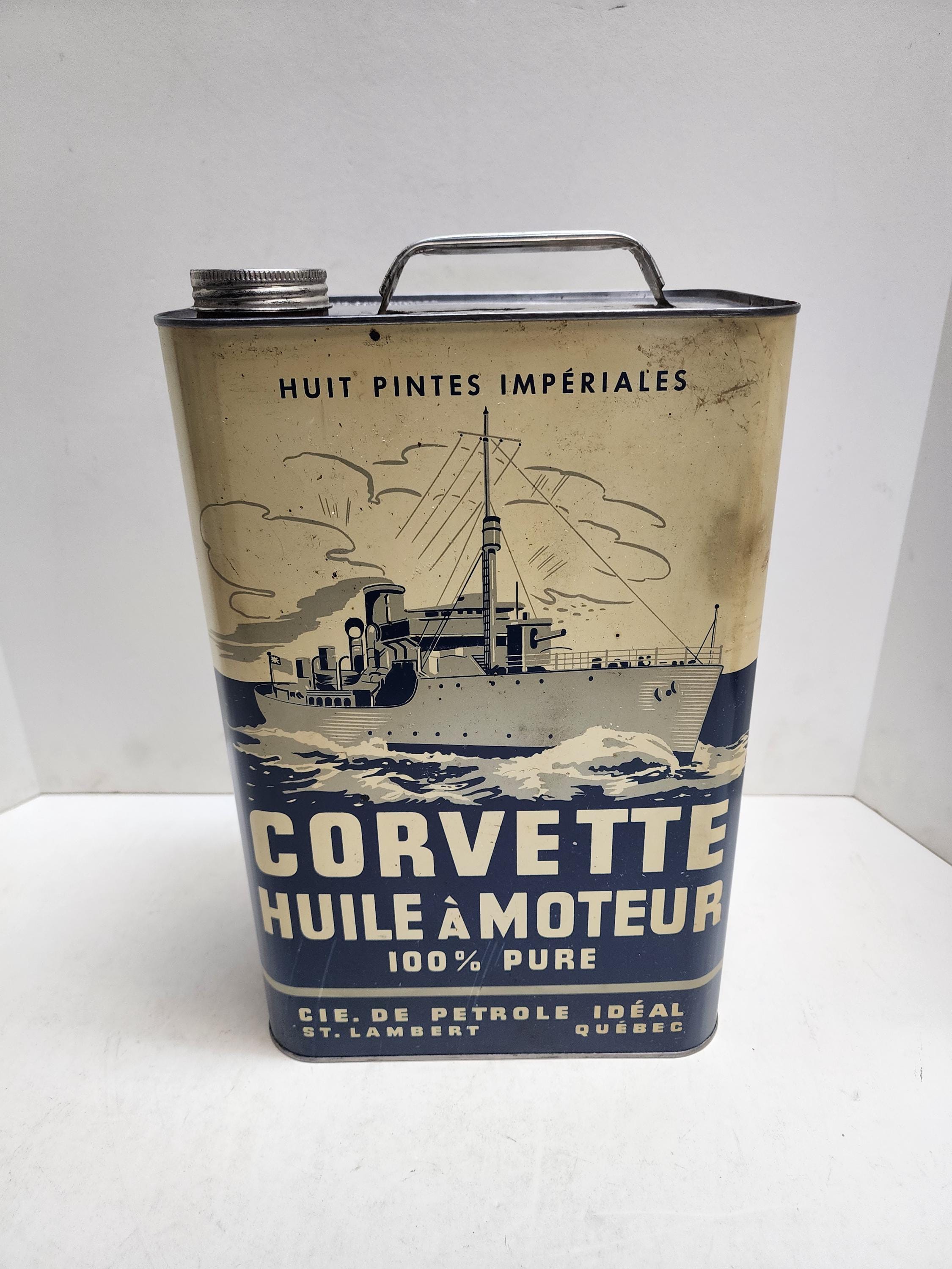 Vintage, Antique, Circa 1950's, CORVETTE Motor Oil, Bilingual