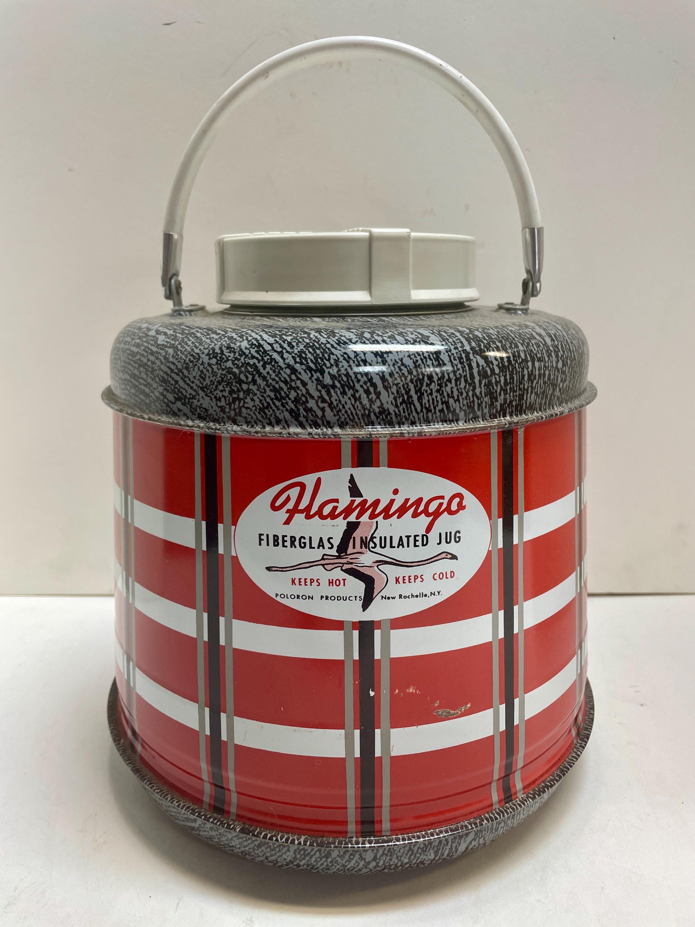 1950's Flamingo Fiberglass Insulated Cooler Jug With Handle