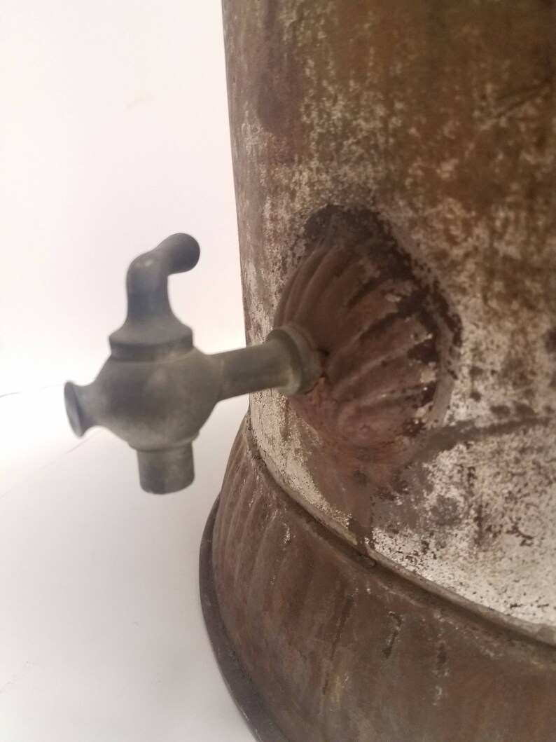 Primitive Antique Victorian Water Cooler Tole Jug w/ Spigot Etsy