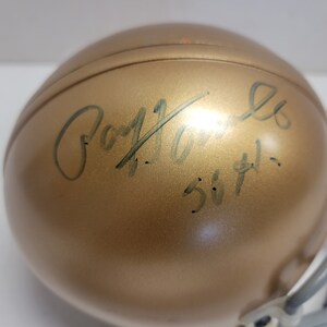 Vintage Hand Signed w/ SOA,  Notre Dame Fighting Irish, Paul Hornung  1956 Heisman Winner,  Riddell Miniature Helmet with Tag,
