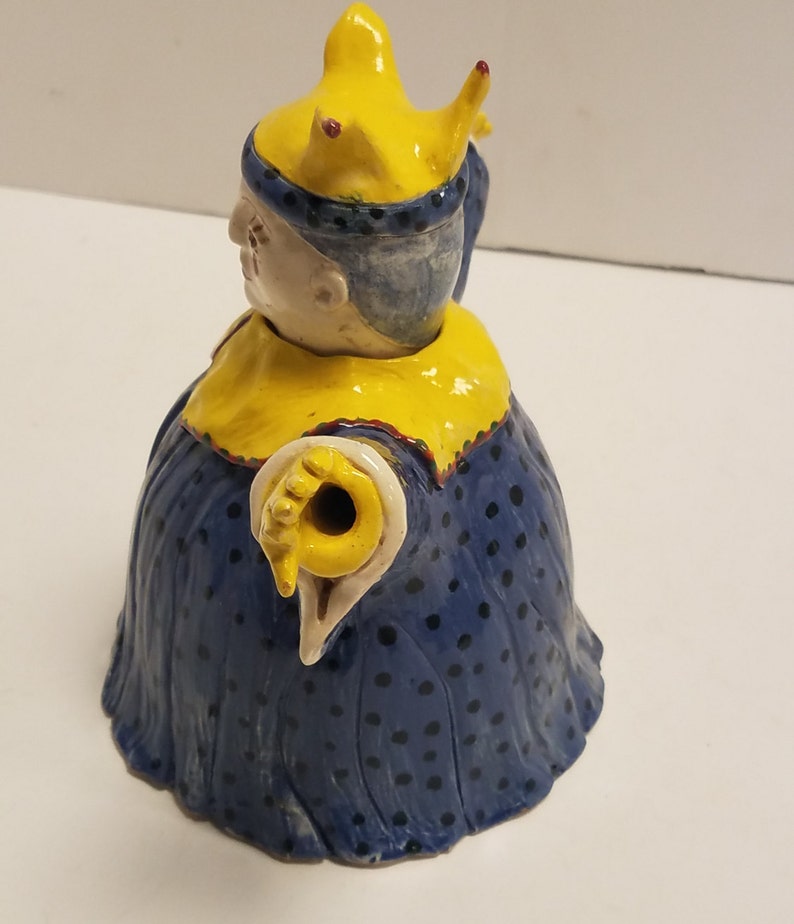Handmade home decor signed by the artist Excellent condition Vintage Stoneware clown jester Tea Pot