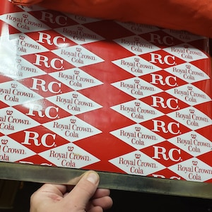 Set of 3, Vintage 1950&#39;s- 60&#39;s RC ROYAL CROWN  Cola advertising , Spring Rolled Shelf liner display