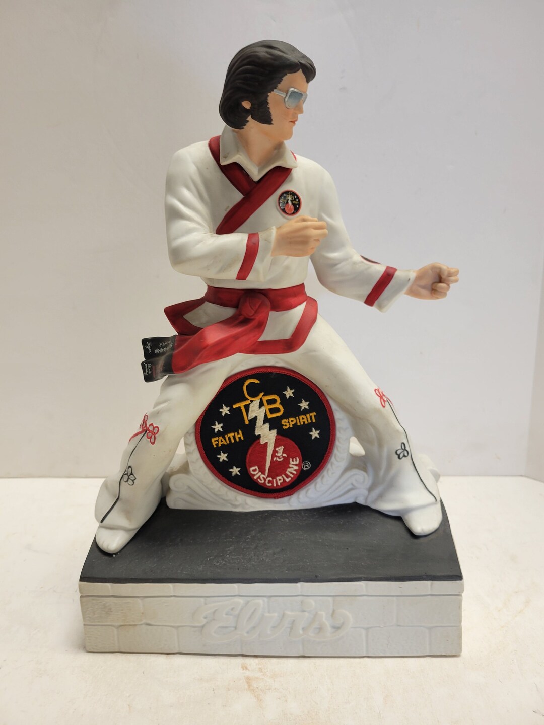 Vintage, 1982 , Elvis Taking Care of Business Karate Decanter, Ceramic