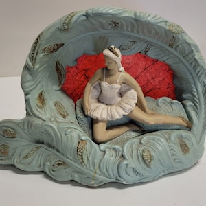 Vintage, Antique, Circa 1950, Mid Century Modern Louis M. Fielack,  Chalkware Art Deco TV Lamp, Ballet Dancer Figure.