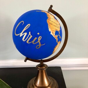 9 Custom quote handpainted globe image 4