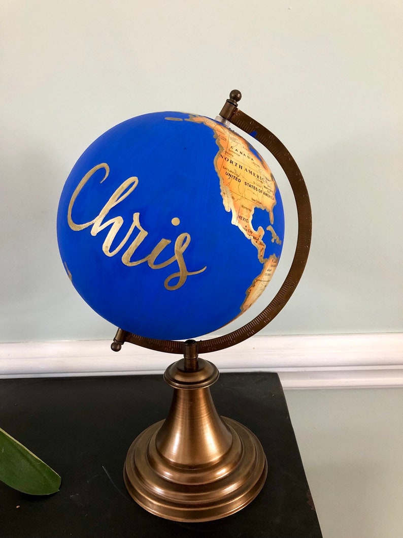 9 Custom quote handpainted globe image 4