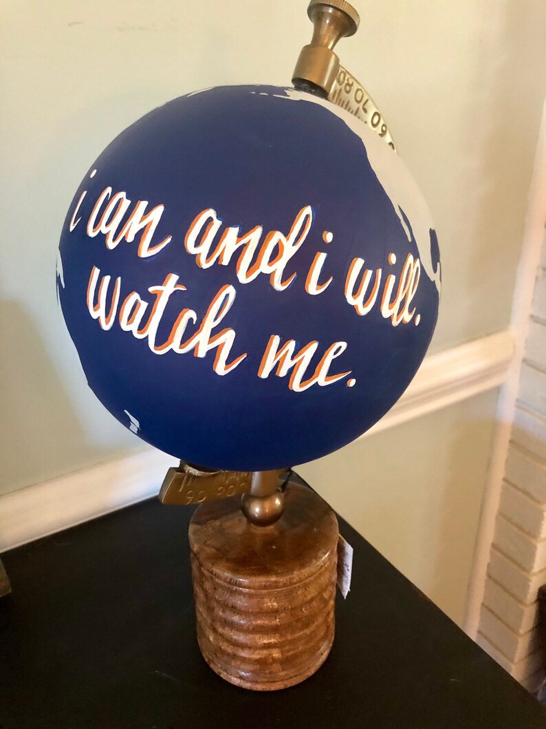 9 Custom quote handpainted globe image 2