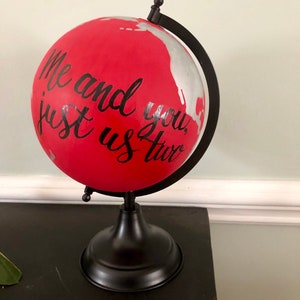 9 Custom quote handpainted globe image 1