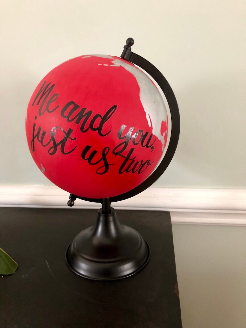 9 Custom quote handpainted globe image 1