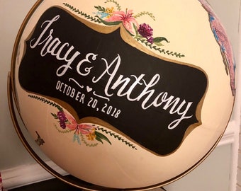 12" Custom Wedding Guestbook Globe