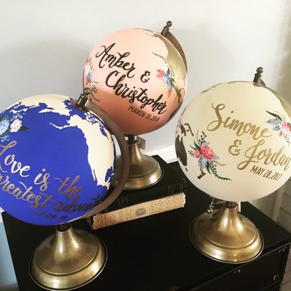 9" custom globe in any color combo with floral details