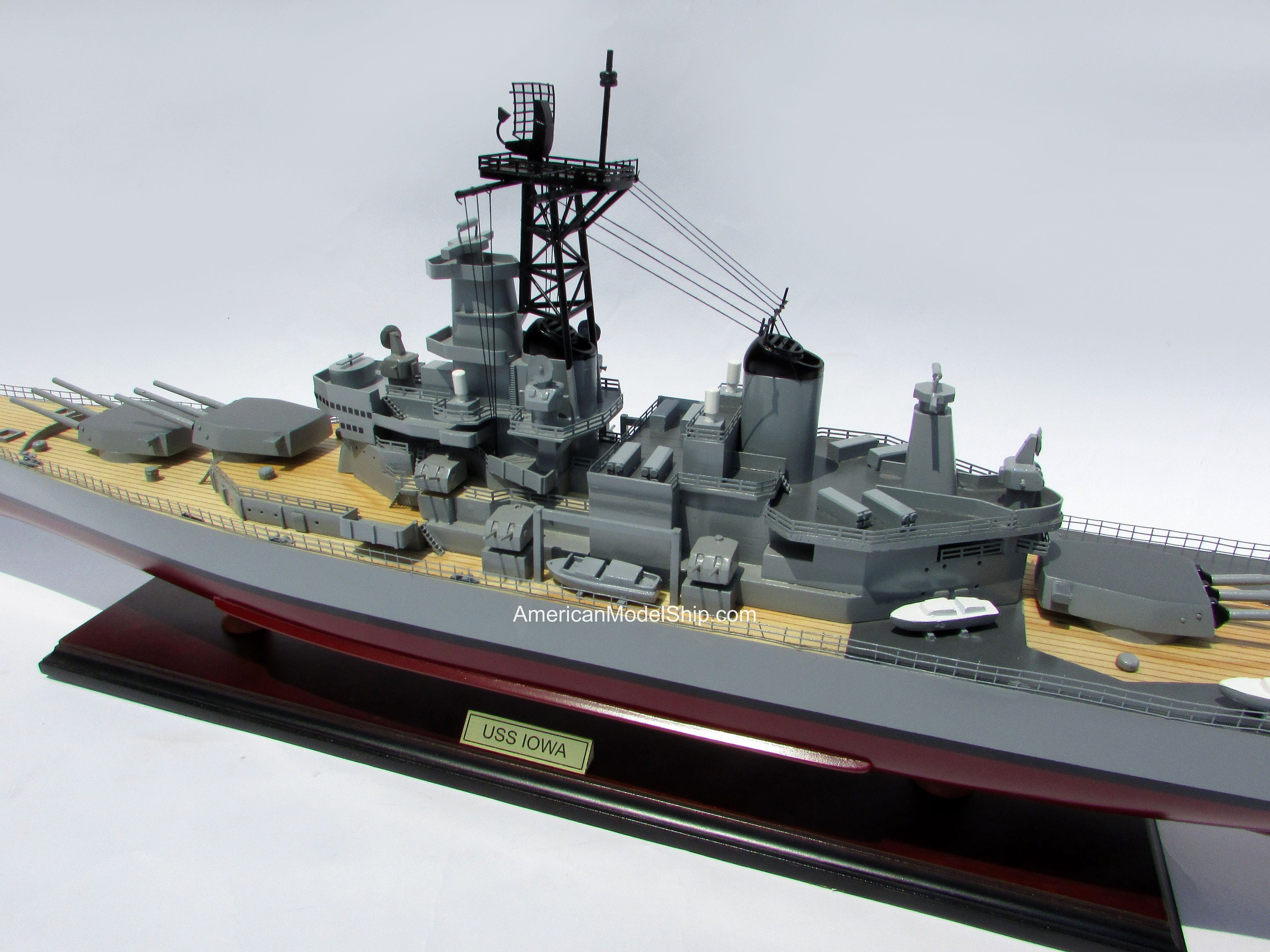 USS IOWA BB61 Battleship Model 39 Handcrafted Wooden Etsy