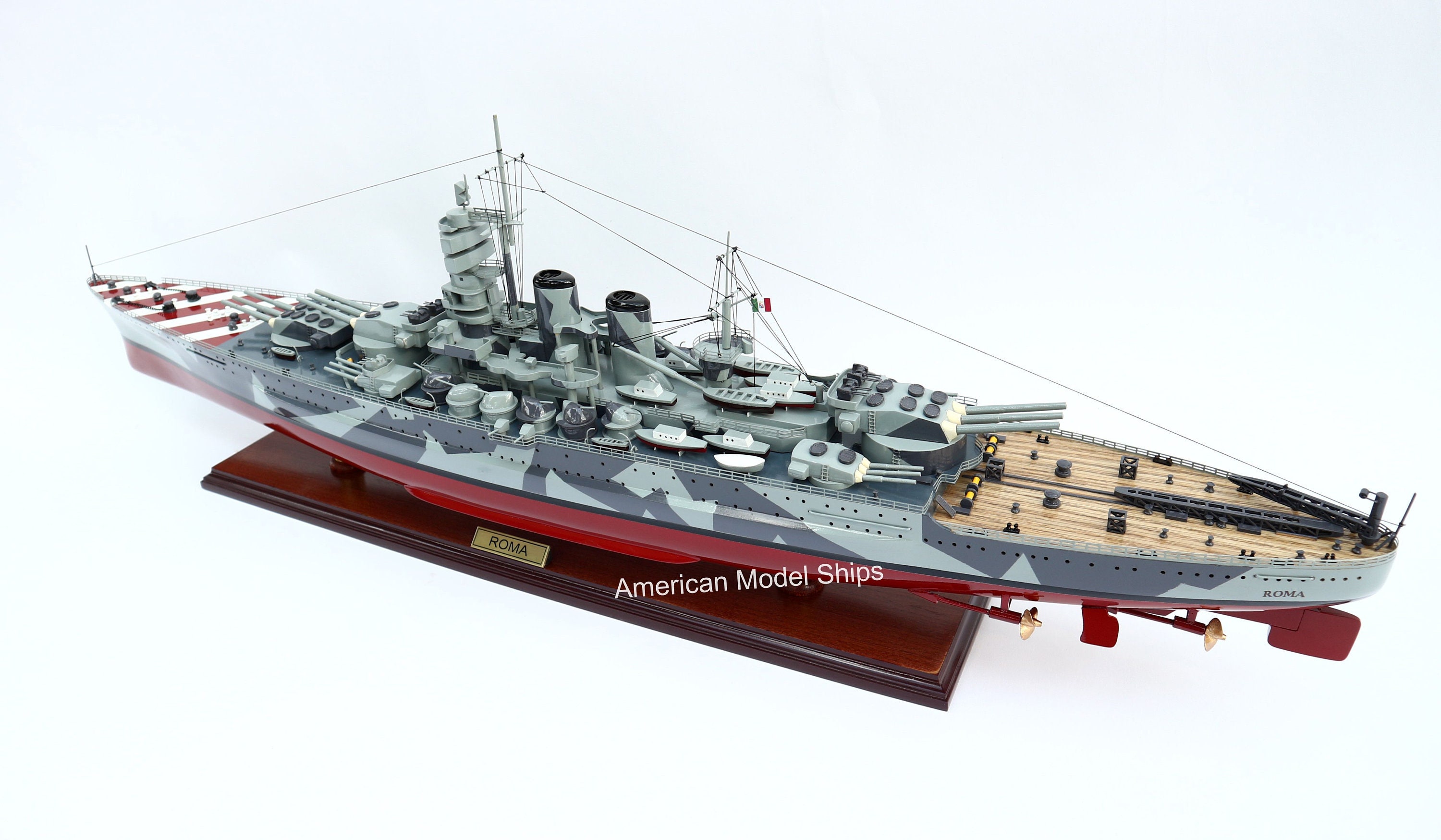 Italian Roma 1940 Battleship Model 39" Handcrafted Wooden Model