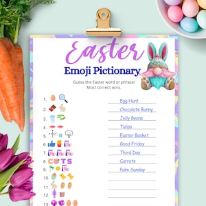 Easter Emoji Game, Easter Game Group Adults and Kids, Trivia Game Printable, Family Office Party Game & Activity