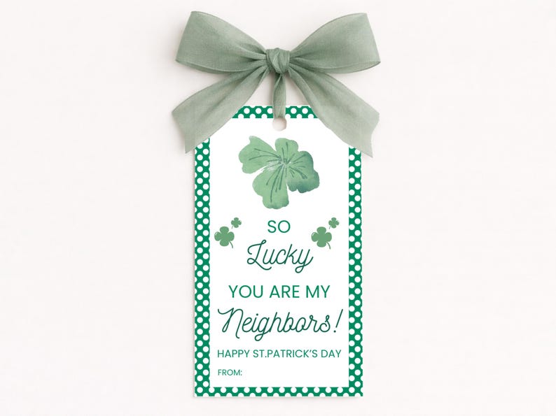 St Patrick’s Day Treat Tag Printable, Watercolor Name's Tag, Minimal ...