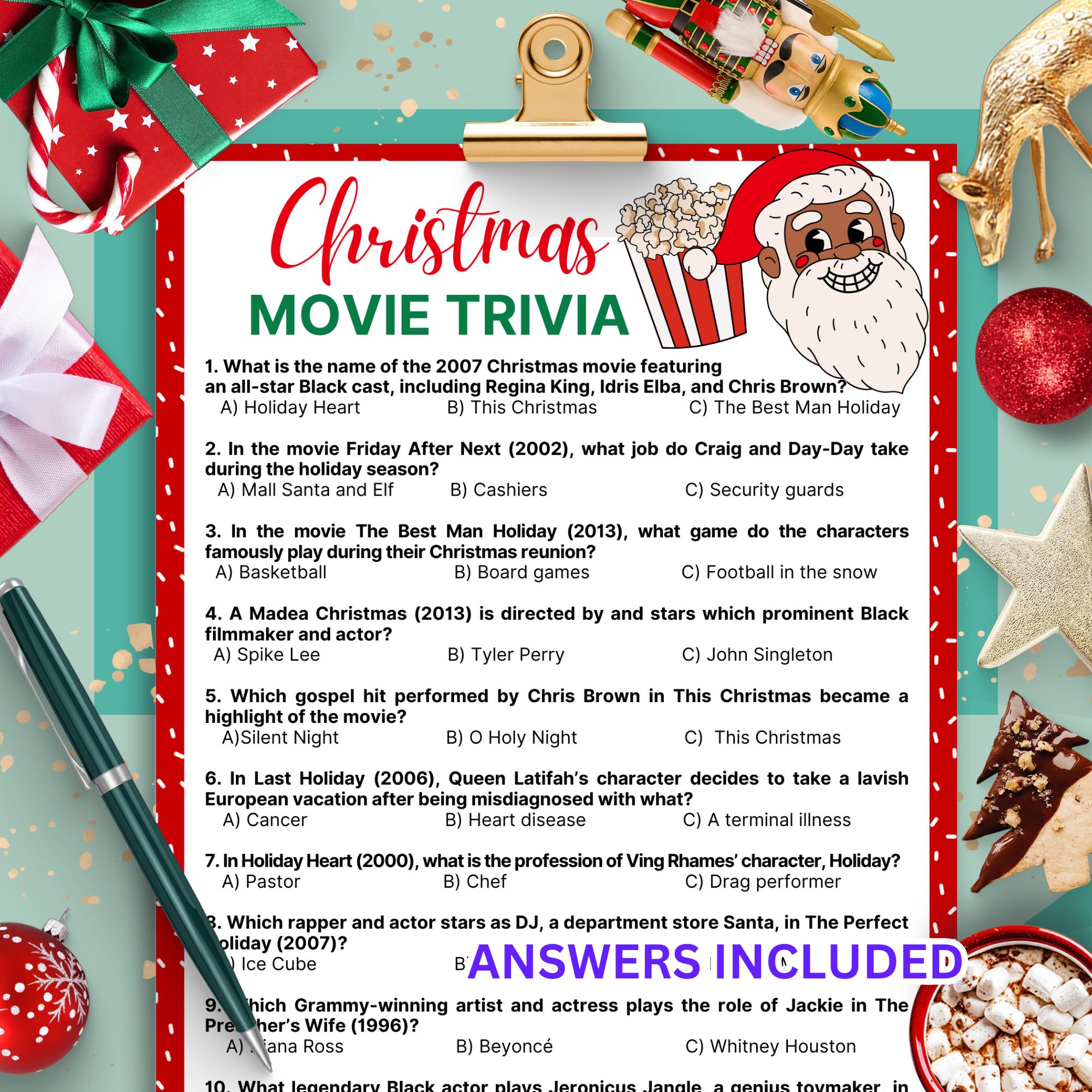 black christmas movie trivia printable - etsy