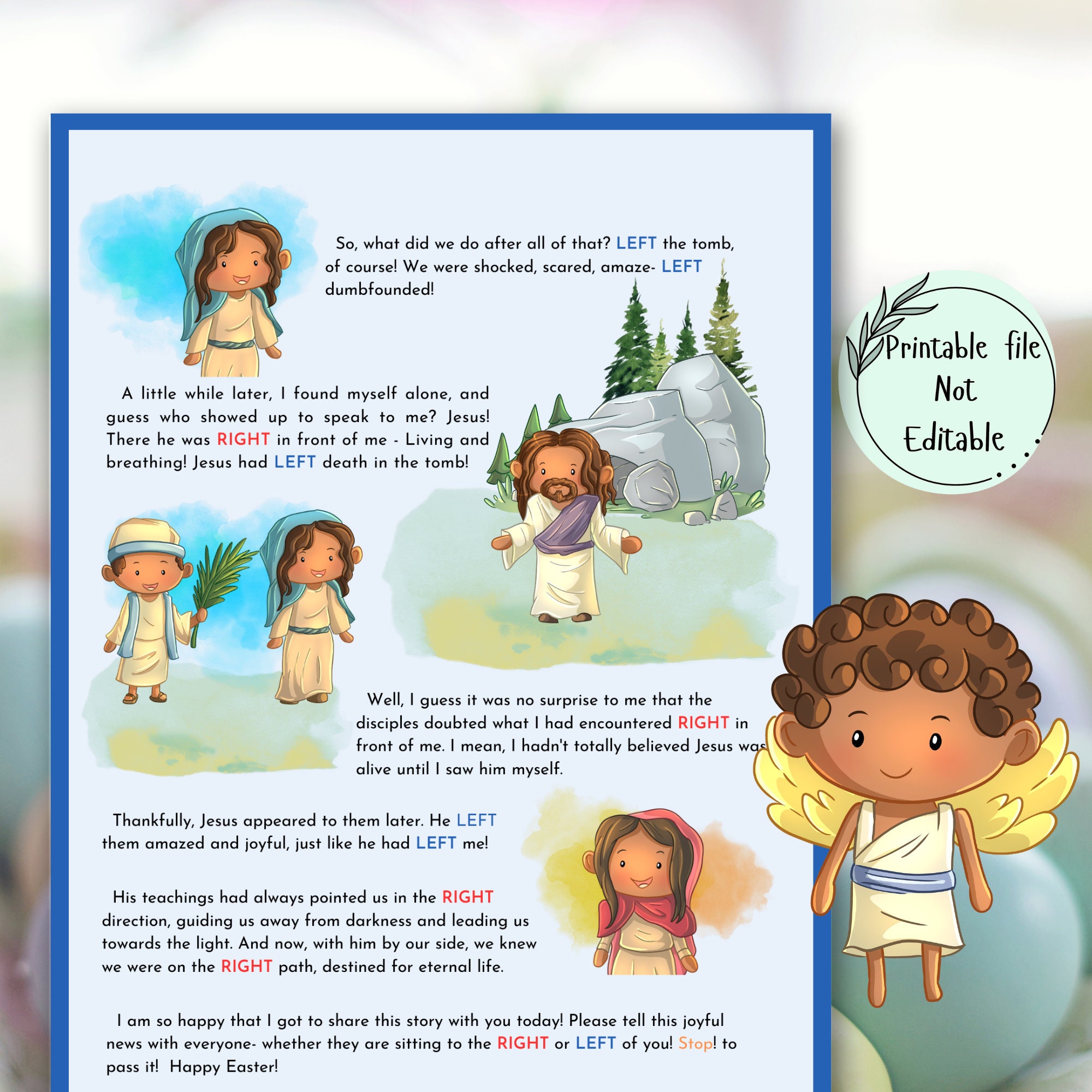 Easter Right Left Game, Bible Story Left Right, Easter Egg Exchange ...