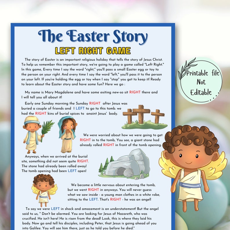 Easter Right Left Game, Bible Story Left Right, Easter Egg Exchange ...