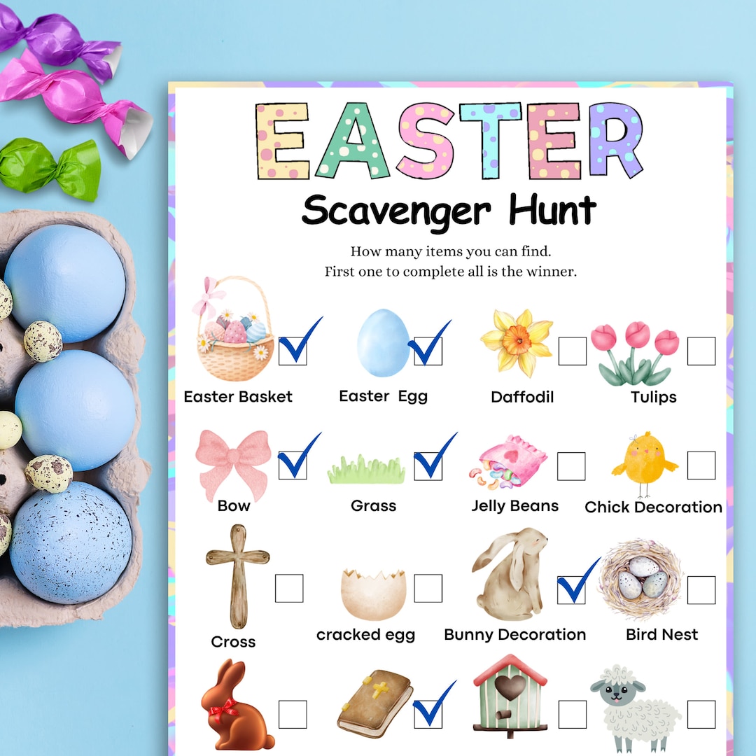 Easter Scavenger Hunt Printable Easter Games Easter Trivia Kids Easter Scavenger Hunt Printable Easter Games Easter Trivia Kids