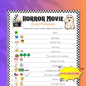 Halloween Emoji Game, Emoji Pictionary, Halloween Horror Movies Emoji Quiz, Printable Halloween Games, Halloween Party Games Adults