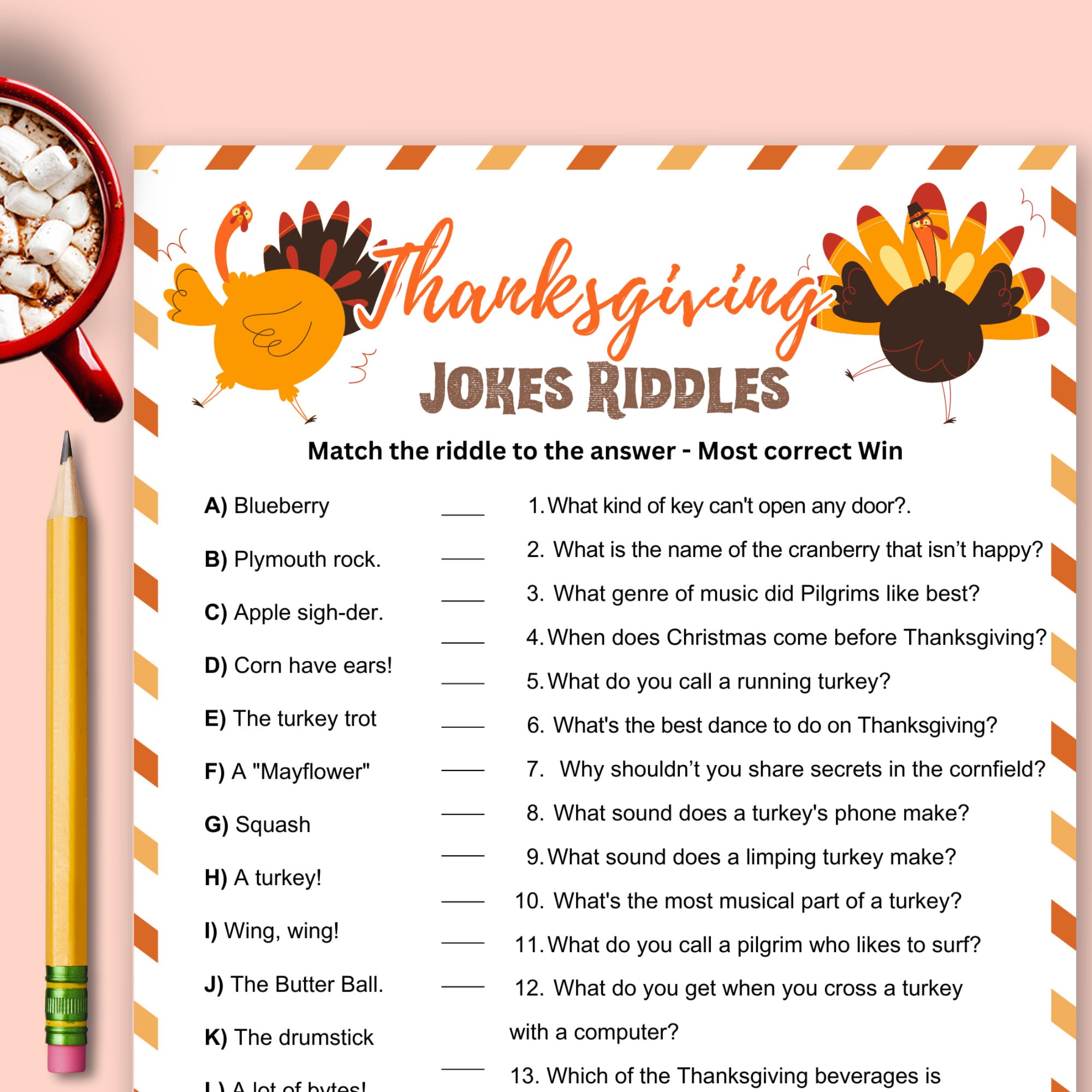 thanksgiving jokes riddles game, printable thanksgiving riddles