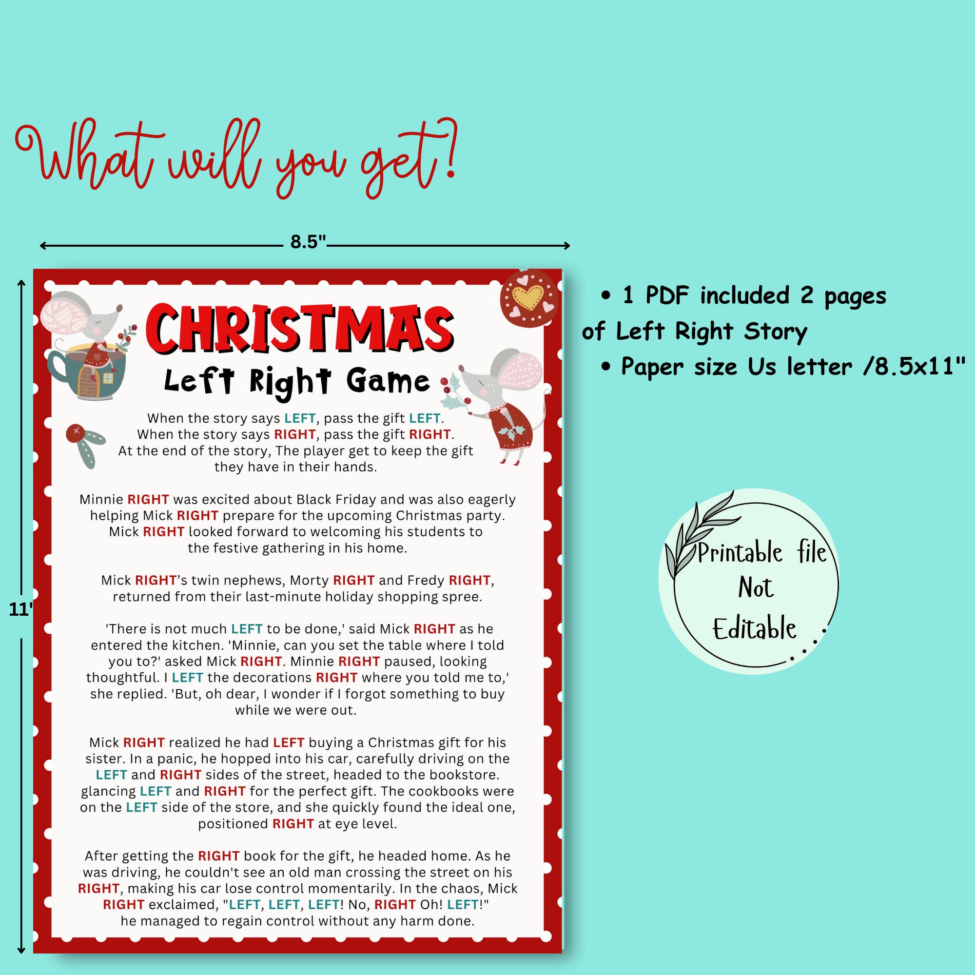 Left Right Christmas Game, Left Right Game, Fun Family Christmas Story