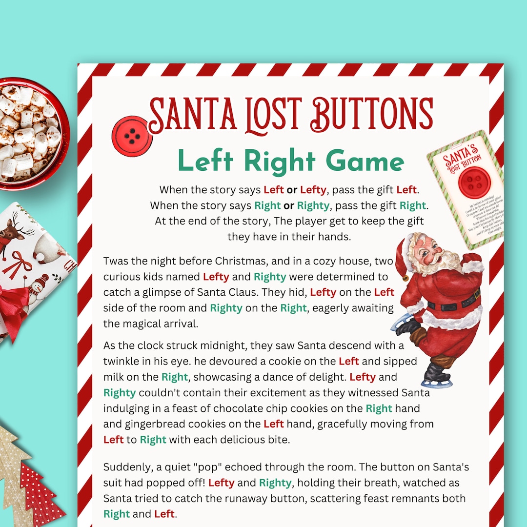Left Right Christmas Game, Santa Funny Christmas Stories, Right Left