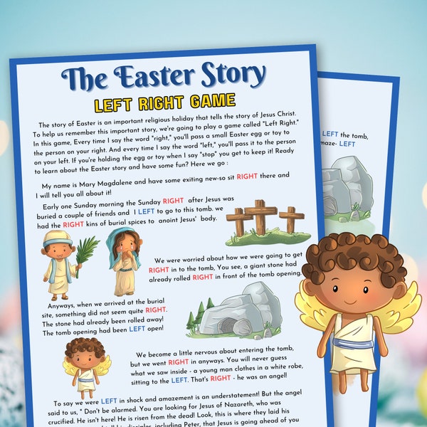 Easter Right Left Game, Bible Story Left Right, Easter Egg Exchange Game, Christian Easter Games Kids, Church Game Easter Printable