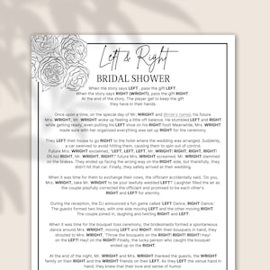 Bridal Shower Prize Game Printable, Pass the Prizes Game PDF, Left Right Game, Pass the Present, Gift Games, Wildflower Bridal Shower Games