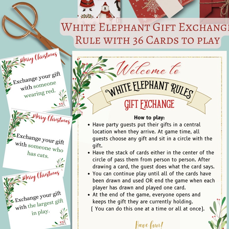 White Elephant Game, Gift Exchange Game Rules, White Elephant Rule