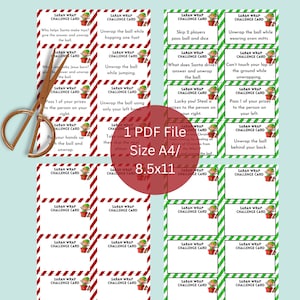 Saran Wrap Ball Game Challenge Cards Printable, Plastic Wrap Game ...