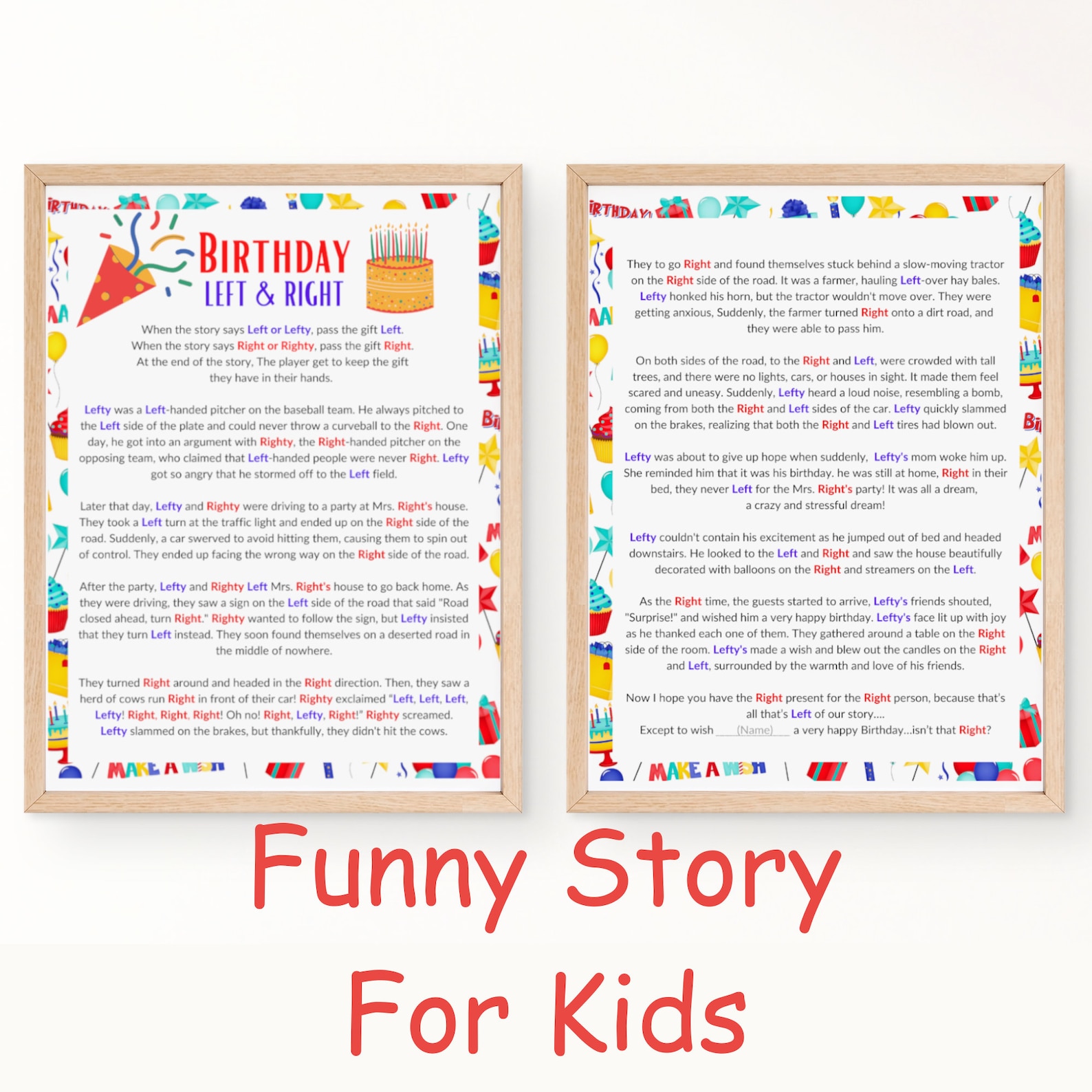 Left Right Game, Left Right Birthday Game, Printable Funny Left Right ...