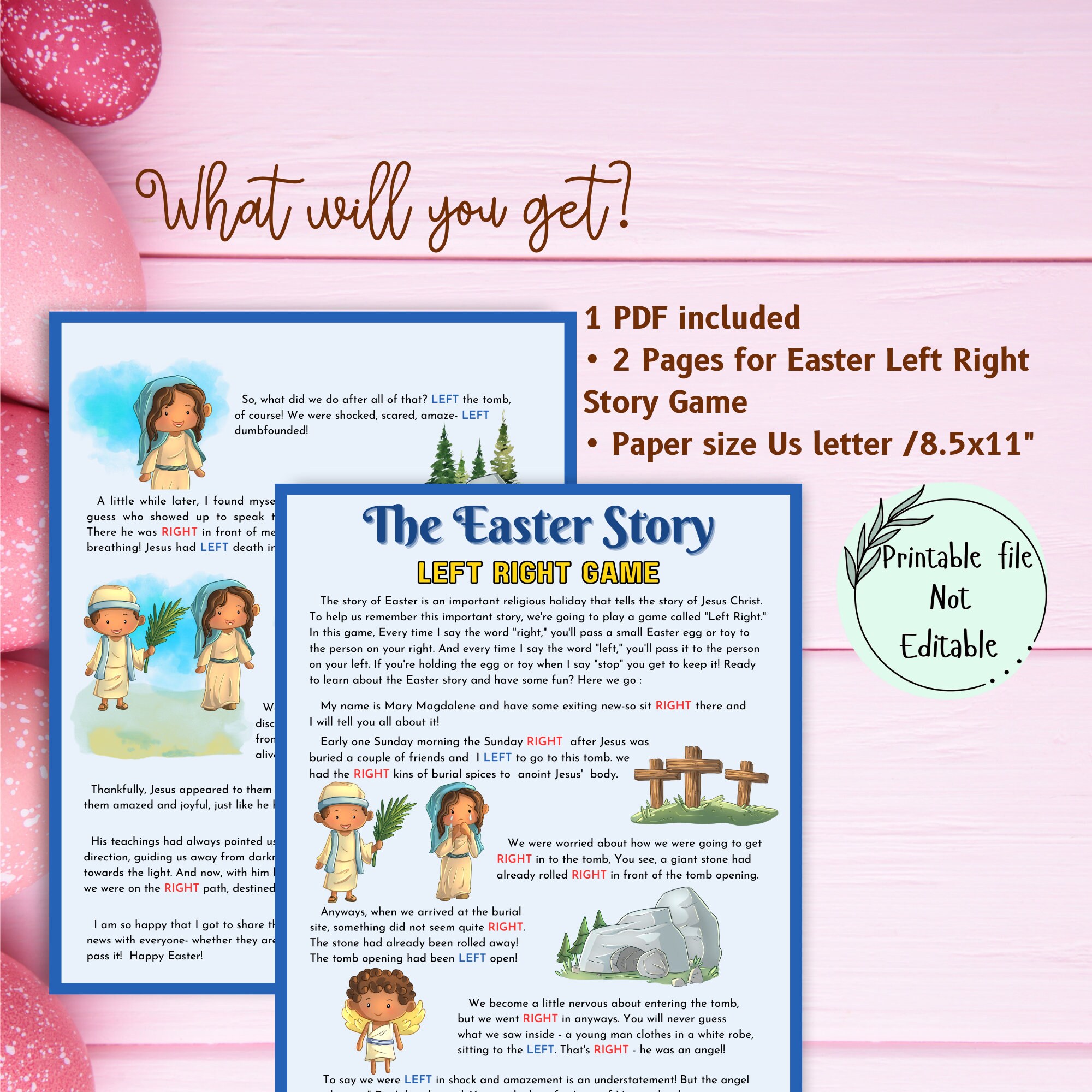 Easter Right Left Game, Bible Story Left Right, Easter Egg Exchange ...