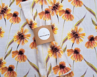 Gerbera Orange Flower Muslin Square