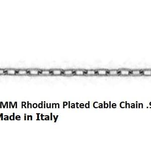 Argentium® & Sterling Silver Finished Chain Necklace: Cable, Beveled, Rhodium Plated, Leather Cord image 6