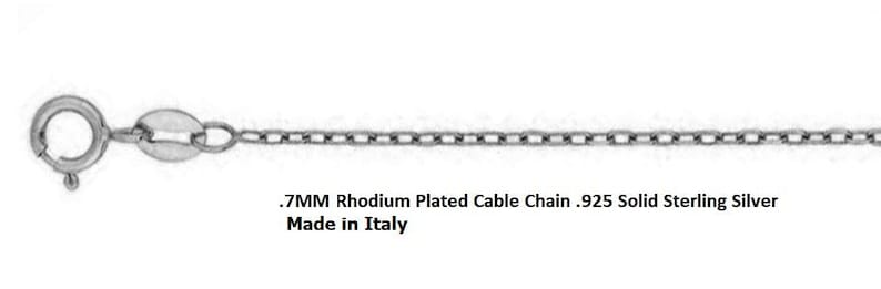 Argentium® & Sterling Silver Finished Chain Necklace: Cable, Beveled, Rhodium Plated, Leather Cord image 6