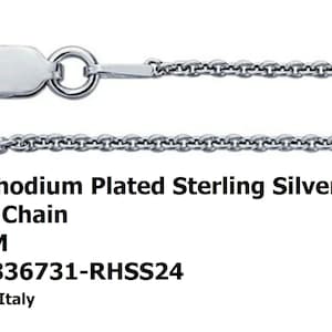 24" 1.5mm Rhodium Plated Sterling Silver Cable Chain
Made in Italy
