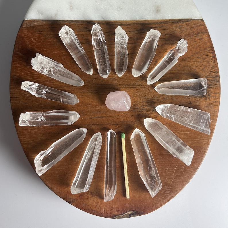 Sold out - 15 pieces Lemurian Seed Quartz Crystal Points
Weight: 83.3 grams
Size: 1.42 to 1.88"
Material: Quartz 
Variety: Lemurian Seed Quartz Crystals 
Quantity: 15
Country of origin: Brazil
Ships from : USA