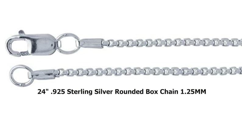 24" .925 Sterling Silver Round Box Chain 1.2MM